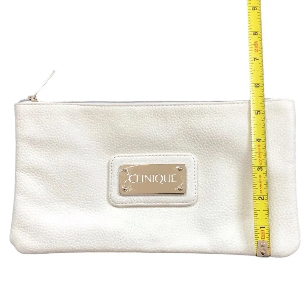 Clinique White Faux Leather Cosmetics Case